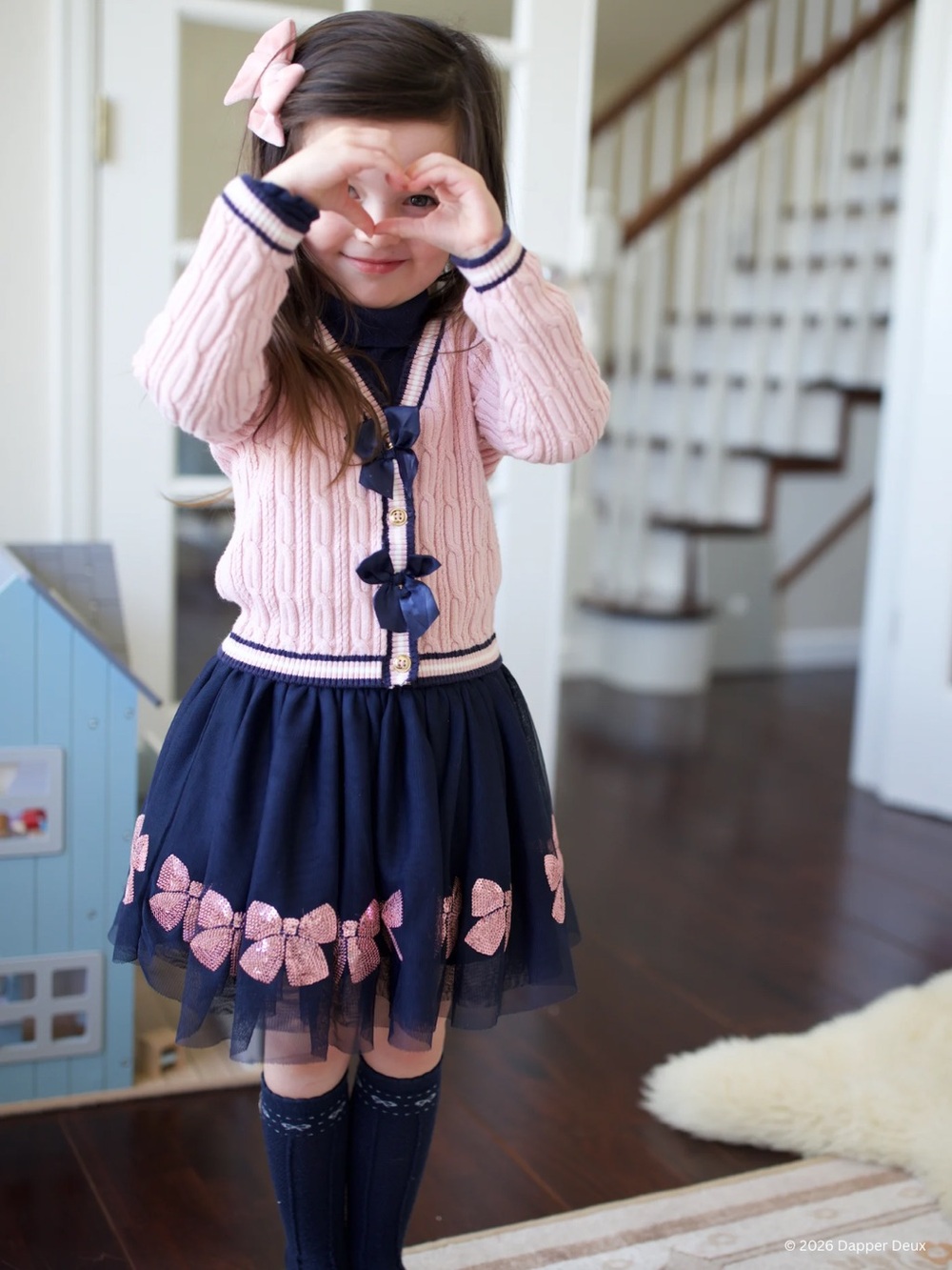 Gymboree | Pink Cable Knit Cardigan from the Campus Cuties Collection